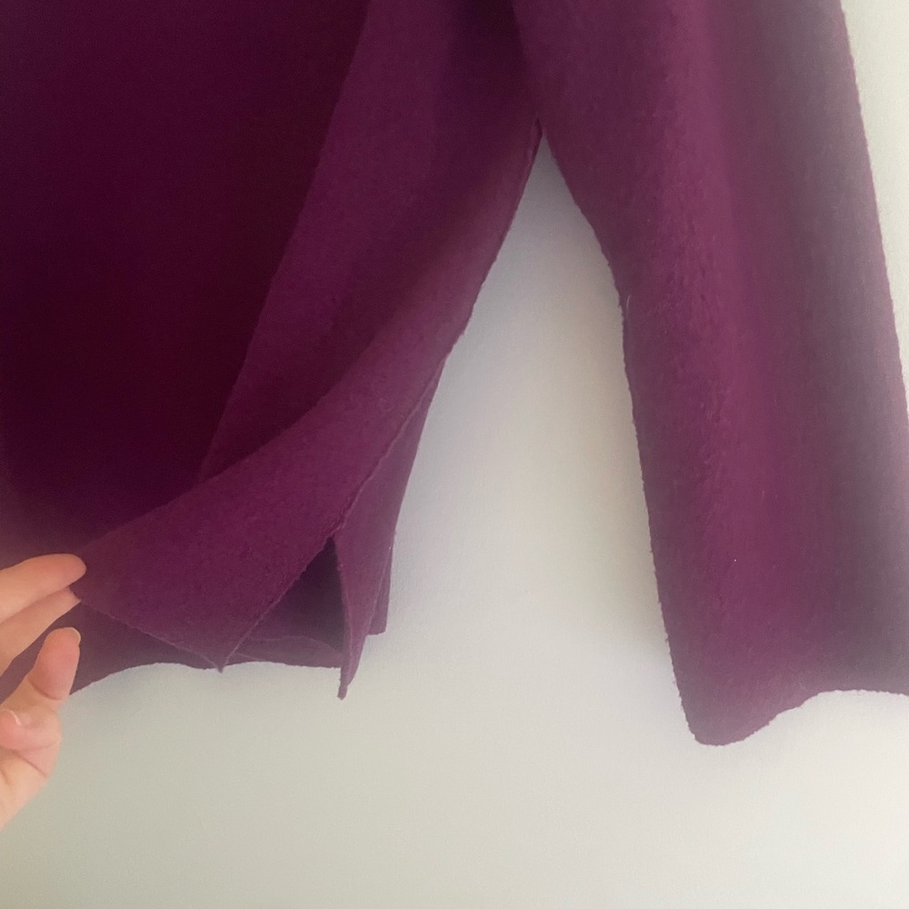 Eileen Fisher Purple Mock Neck Sweater Boiled 💯 Wool - Picture 3 of 7